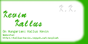 kevin kallus business card